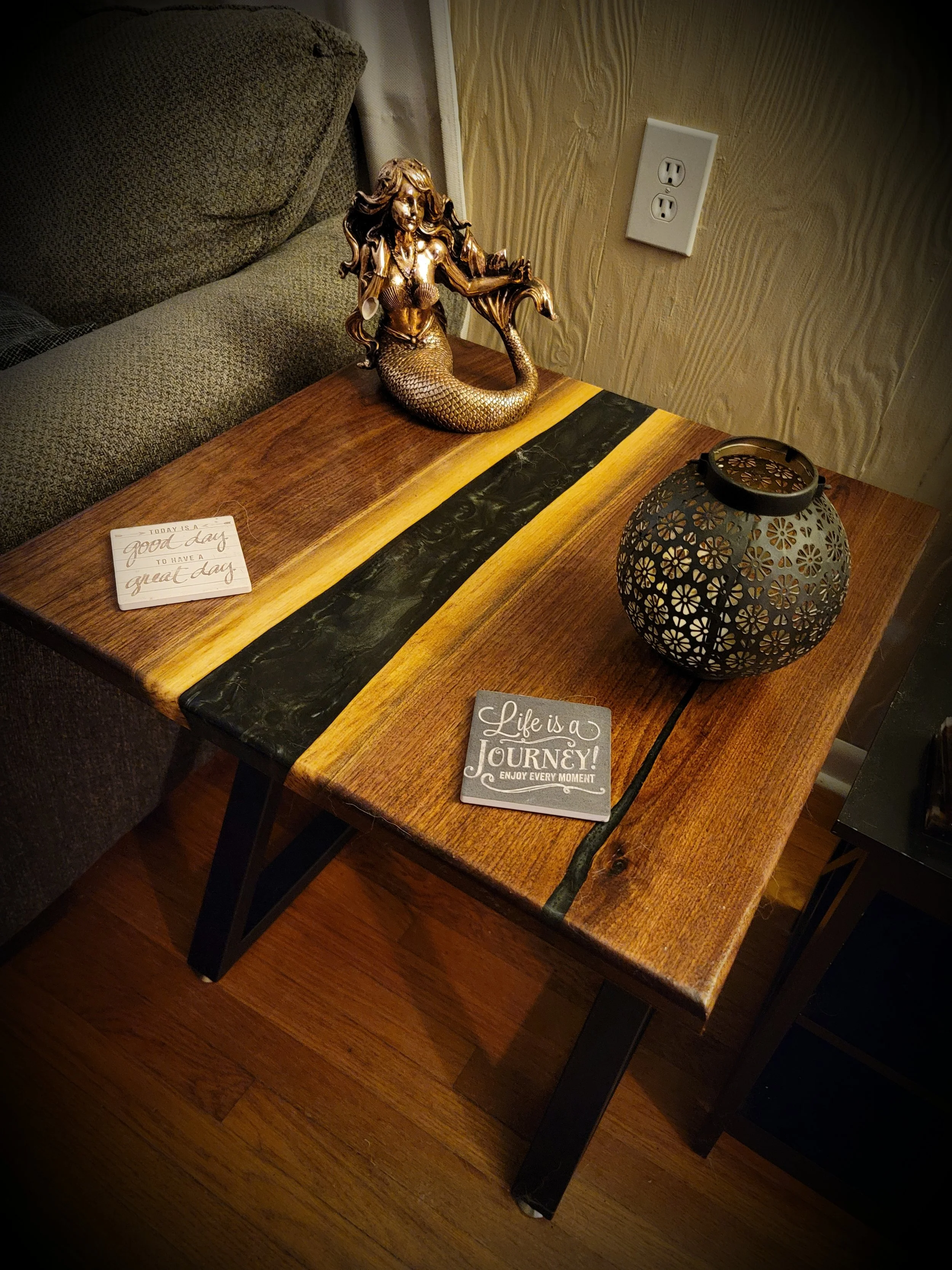 Custom Epoxy End Table