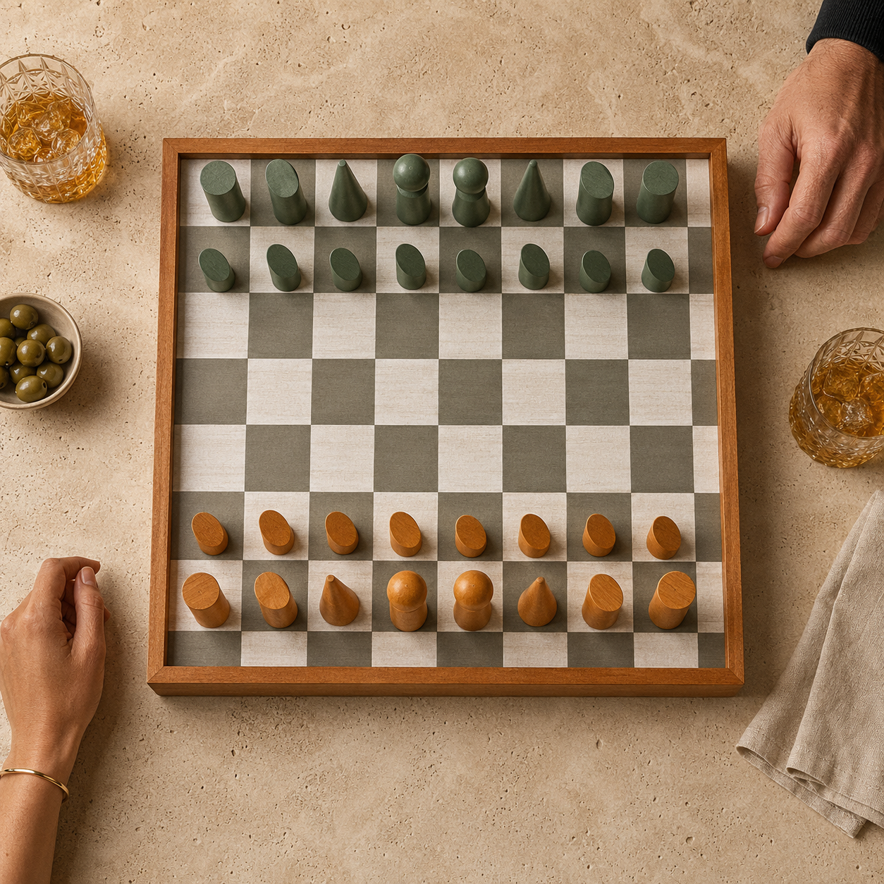 Jogo de Xadrez em Madeira