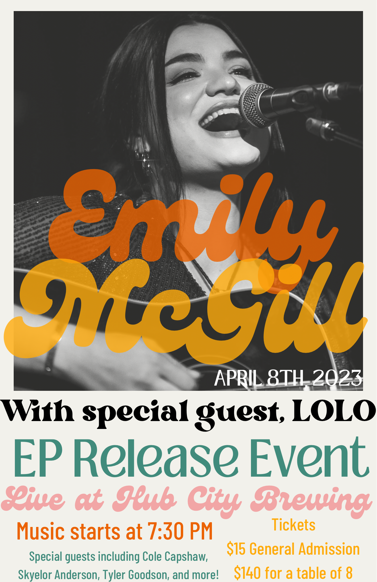 Emily McGill EP Release Event poster