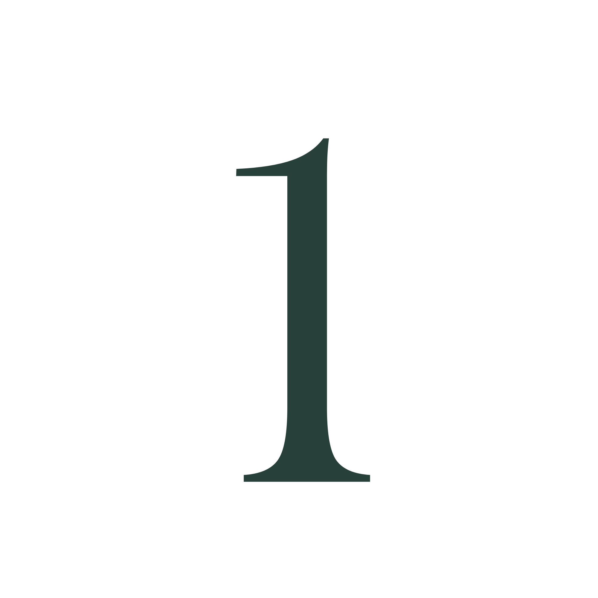 Dark green stylized number one