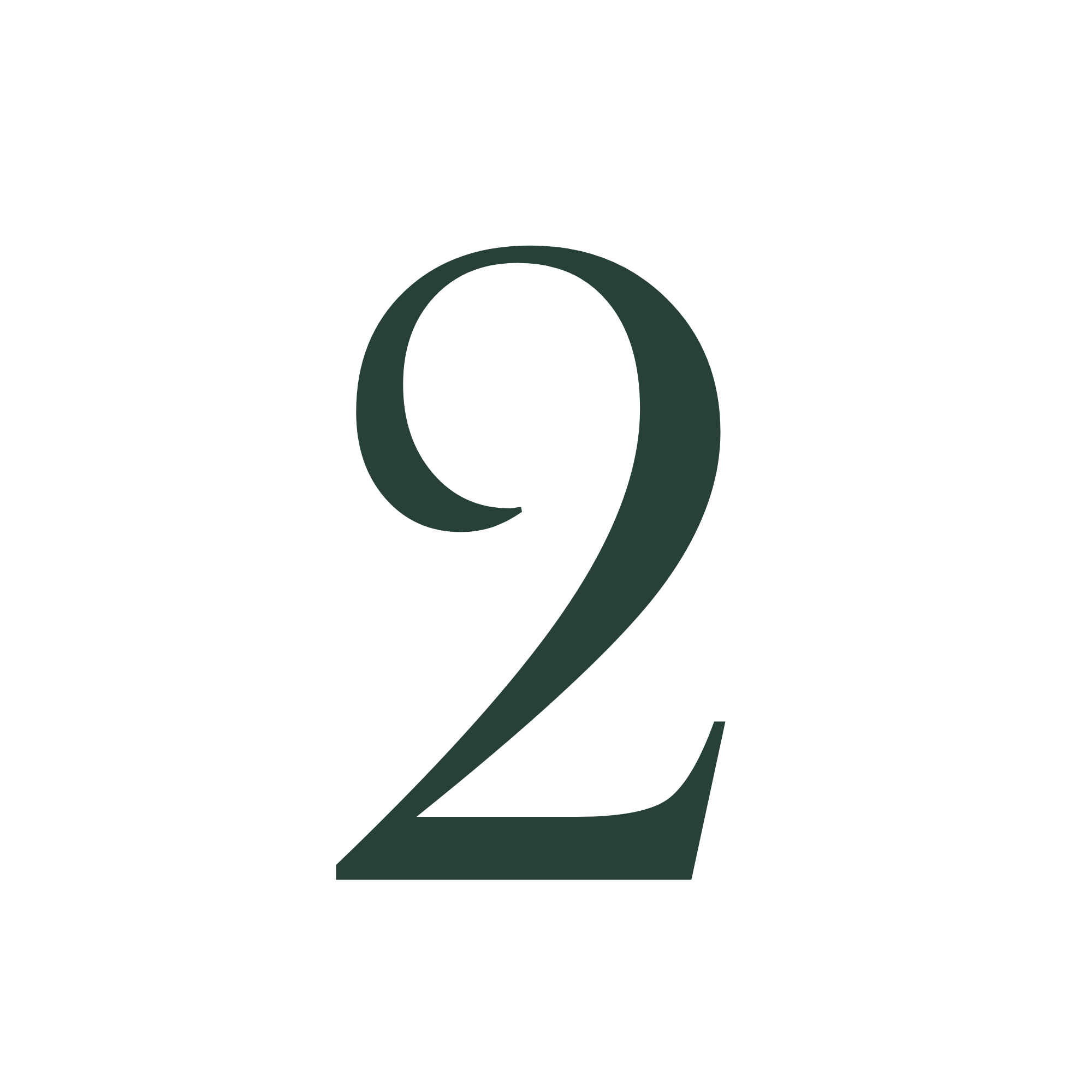 dark green stylized number 2