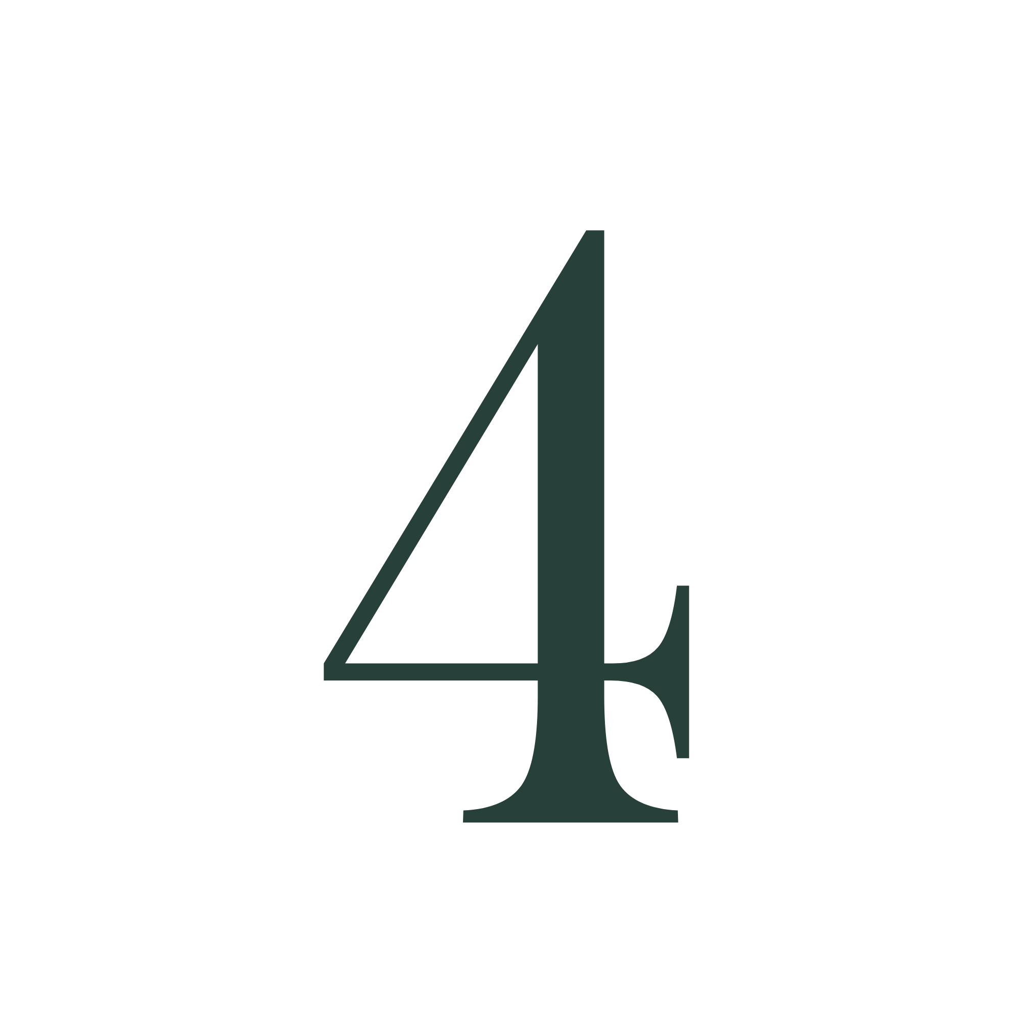 Dark green stylized number 4