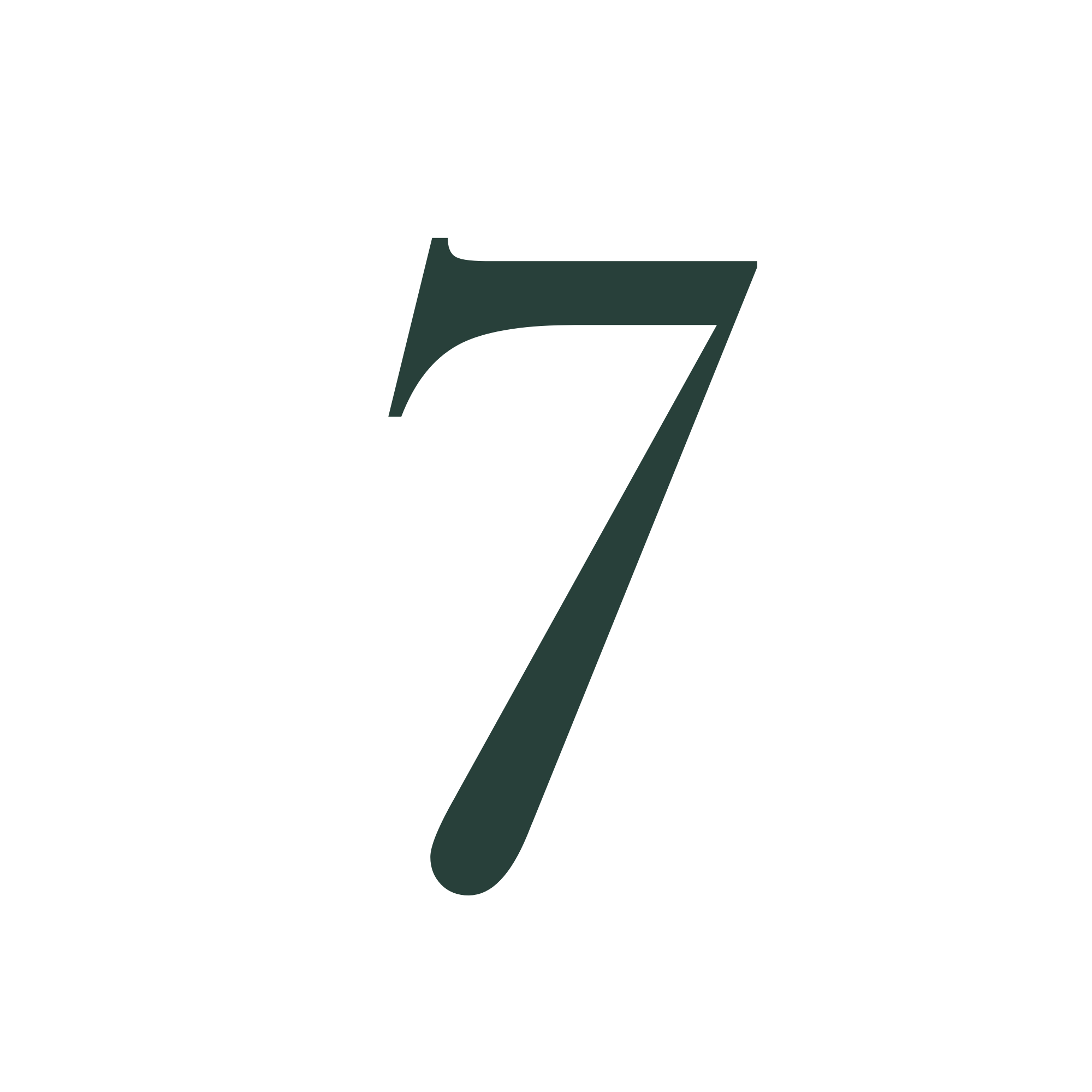 Dark green stylized number 7