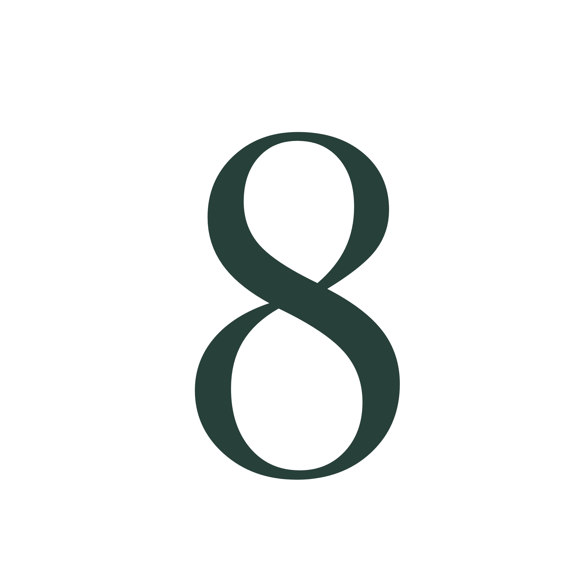 Dark green stylized number 8