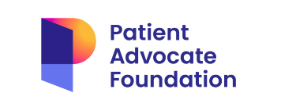 Logo of the Patient Advocate Foundation with a stylized letter 'P' in blue and purple.