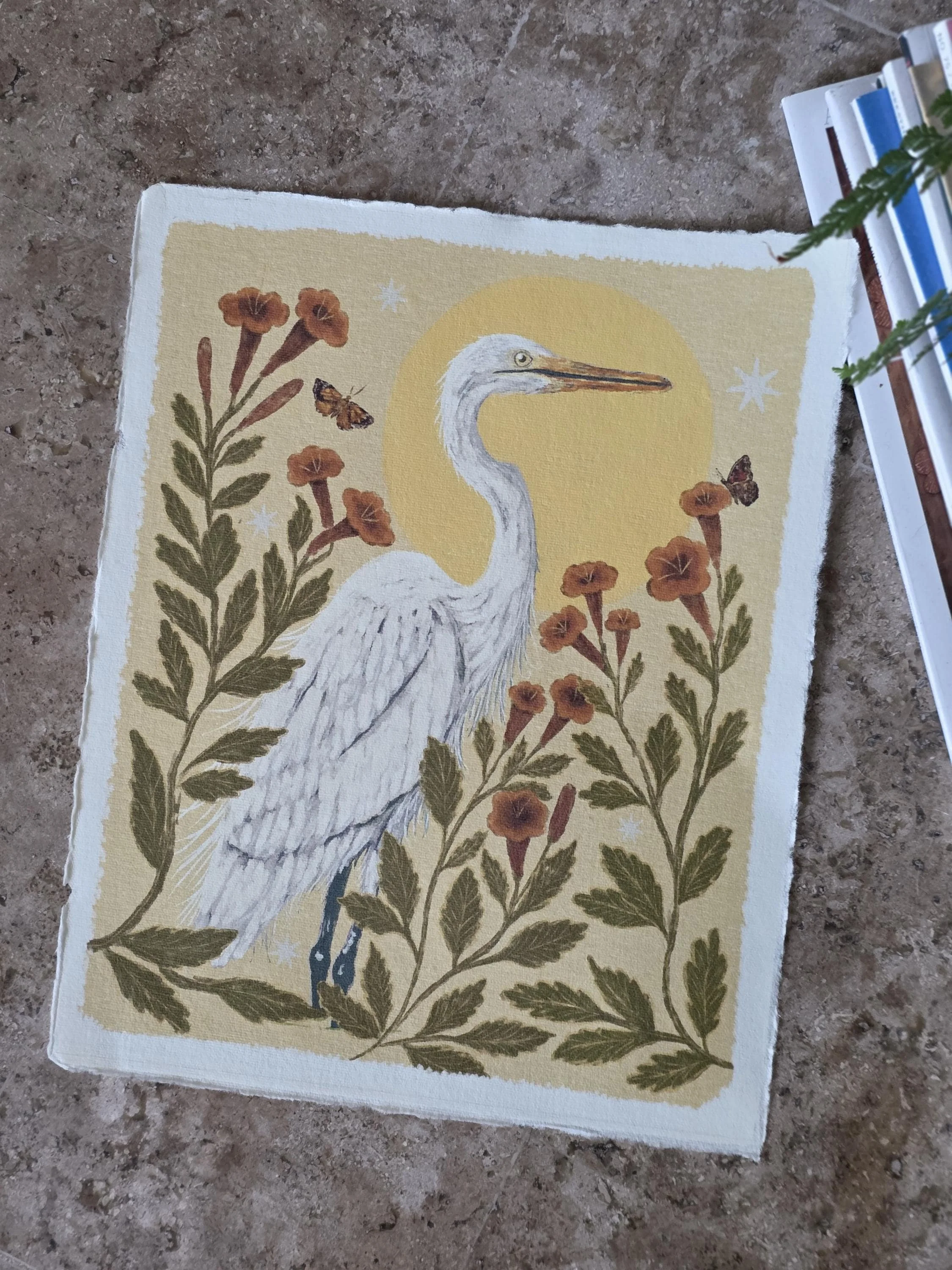 Egret and Native Flowers | 8