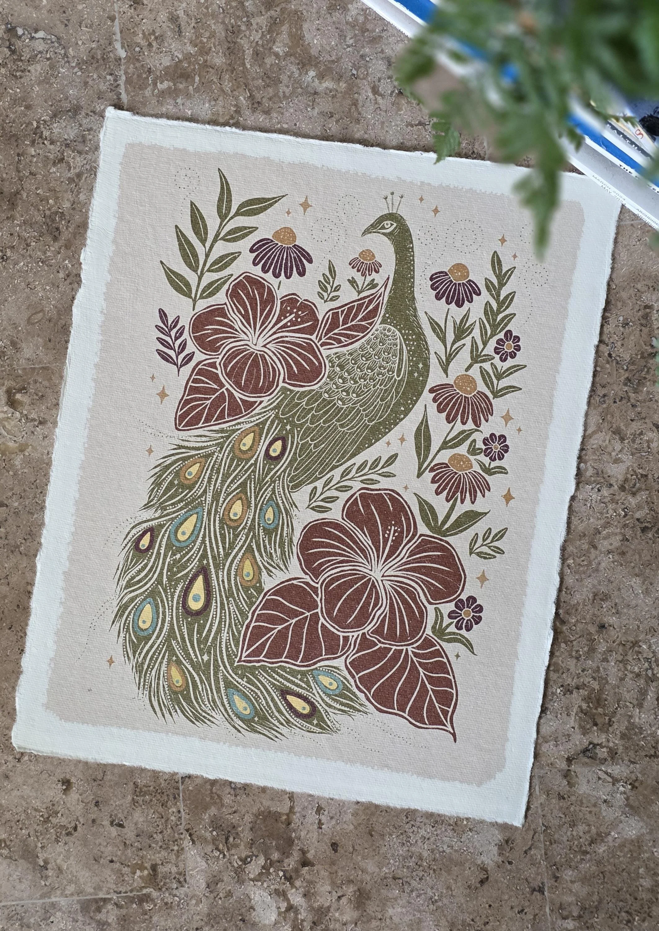 Peacock and Hibiscus | 8