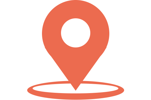 Map pin icon with a circular base.