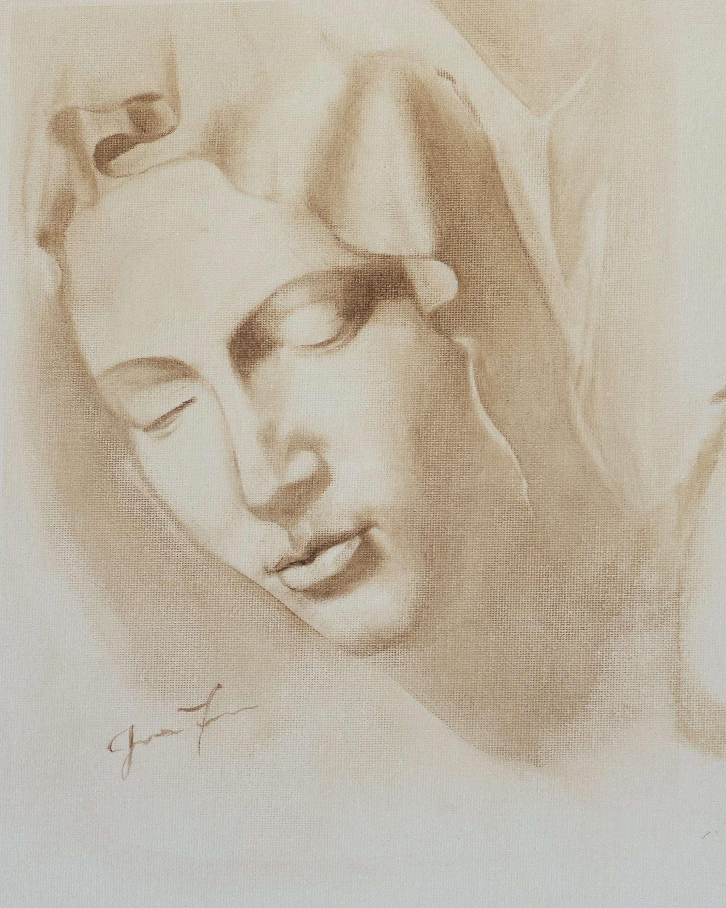 Pieta of Peace 9x12 Oil on Panel