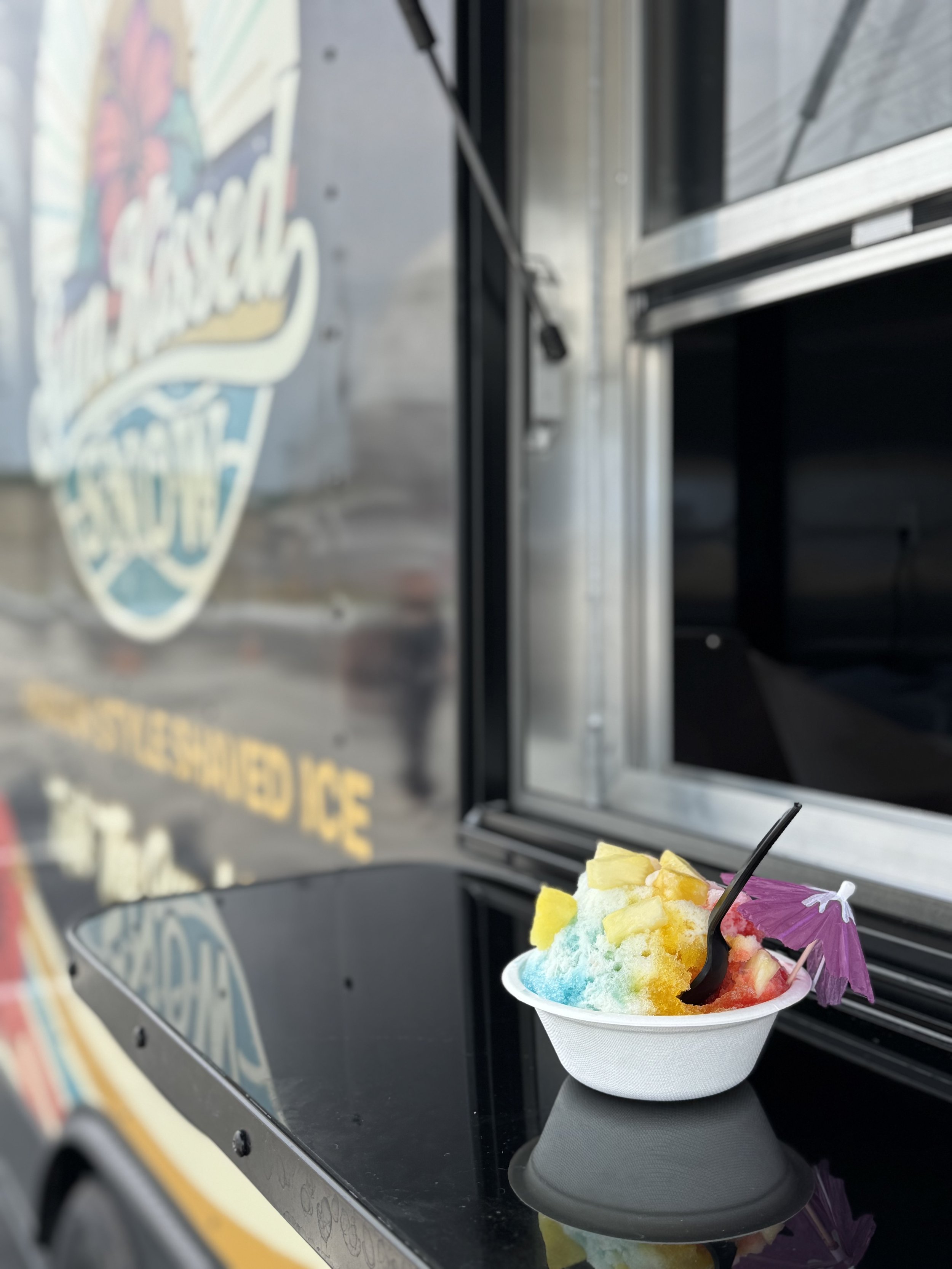 Sun Kissed Snow mobile Hawaiian shave ice trailer
