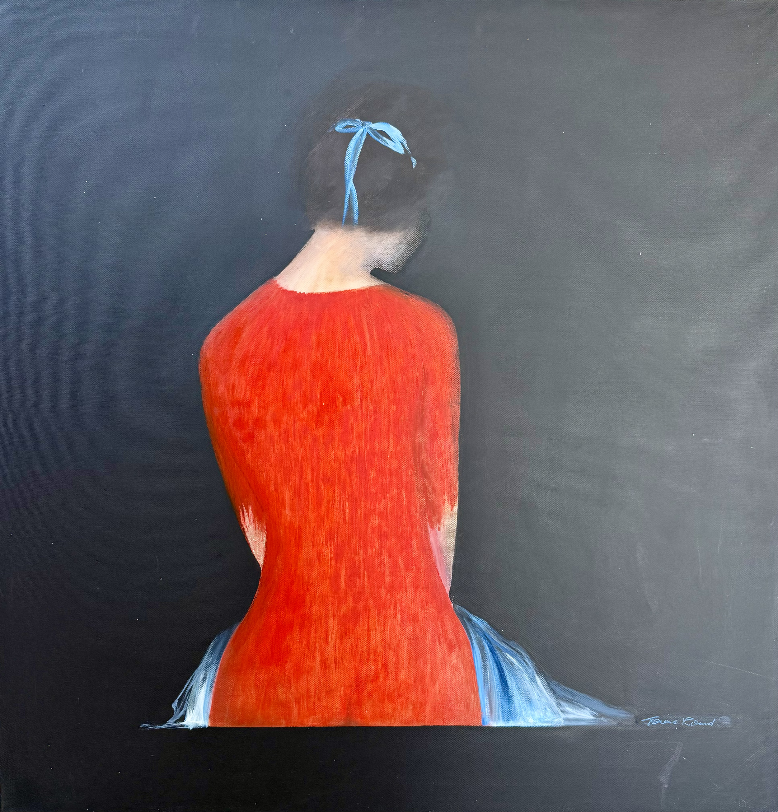 The Blue Bow - 81 x 81 cm