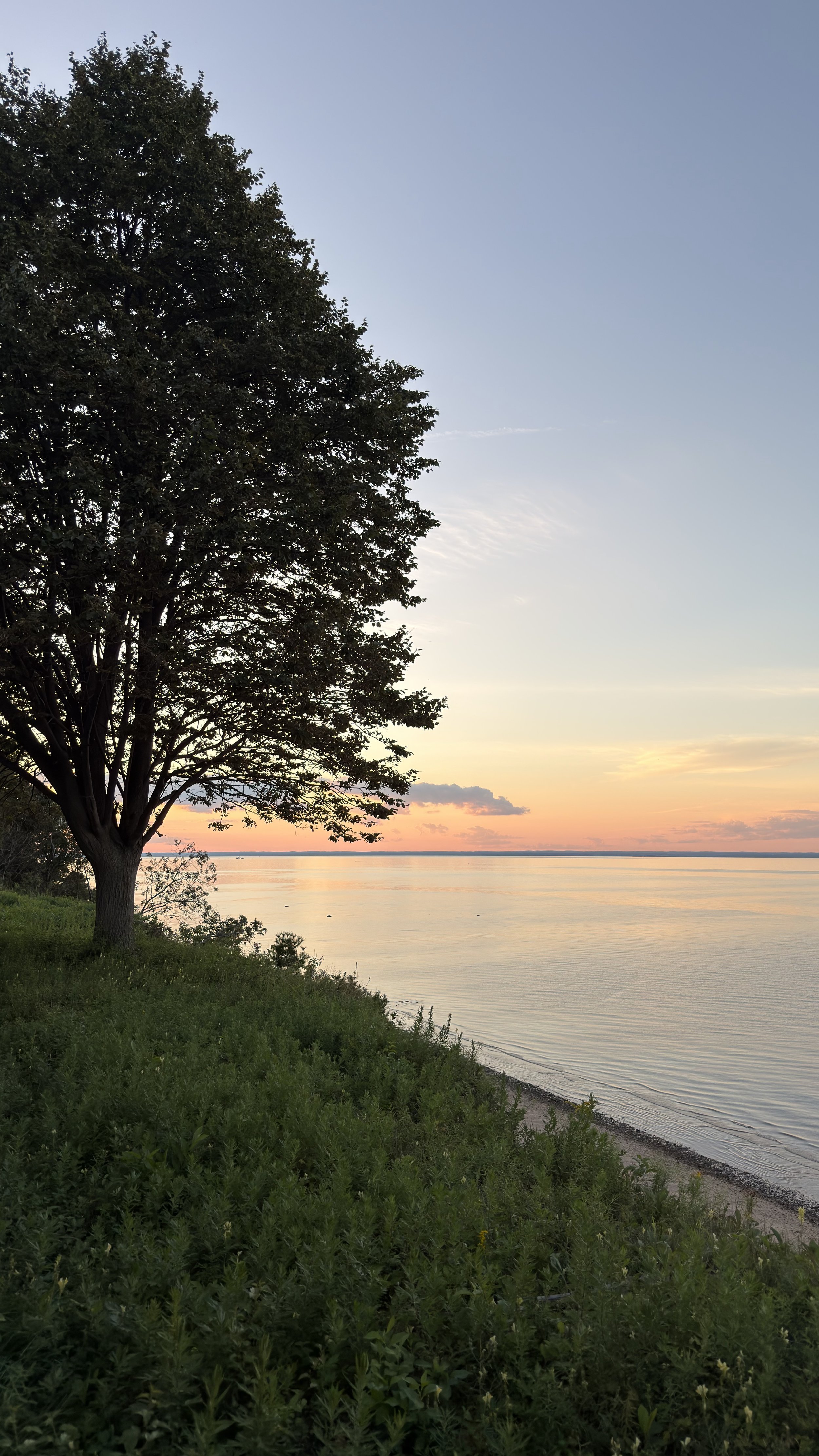 Peaceful waterfront sunset scenery on Long Island, New York