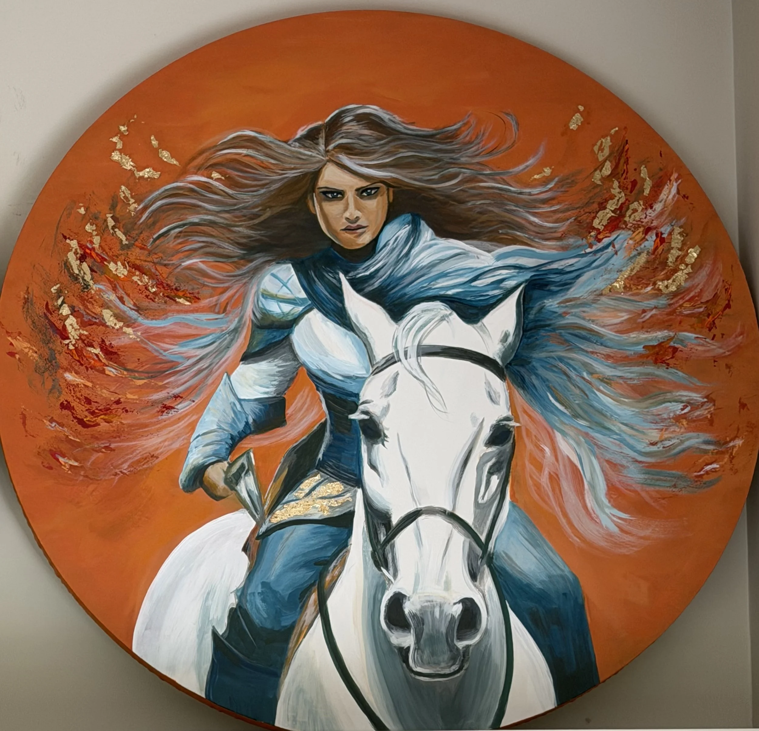 Fire Horse of the Sacral - 36in diameter (circle) - $3,333