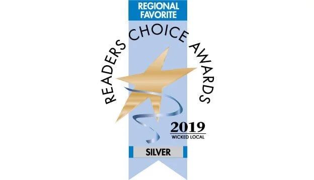 Regional Favorite Readers Choice Awards 2019 Silver badge from Wicked Local.
