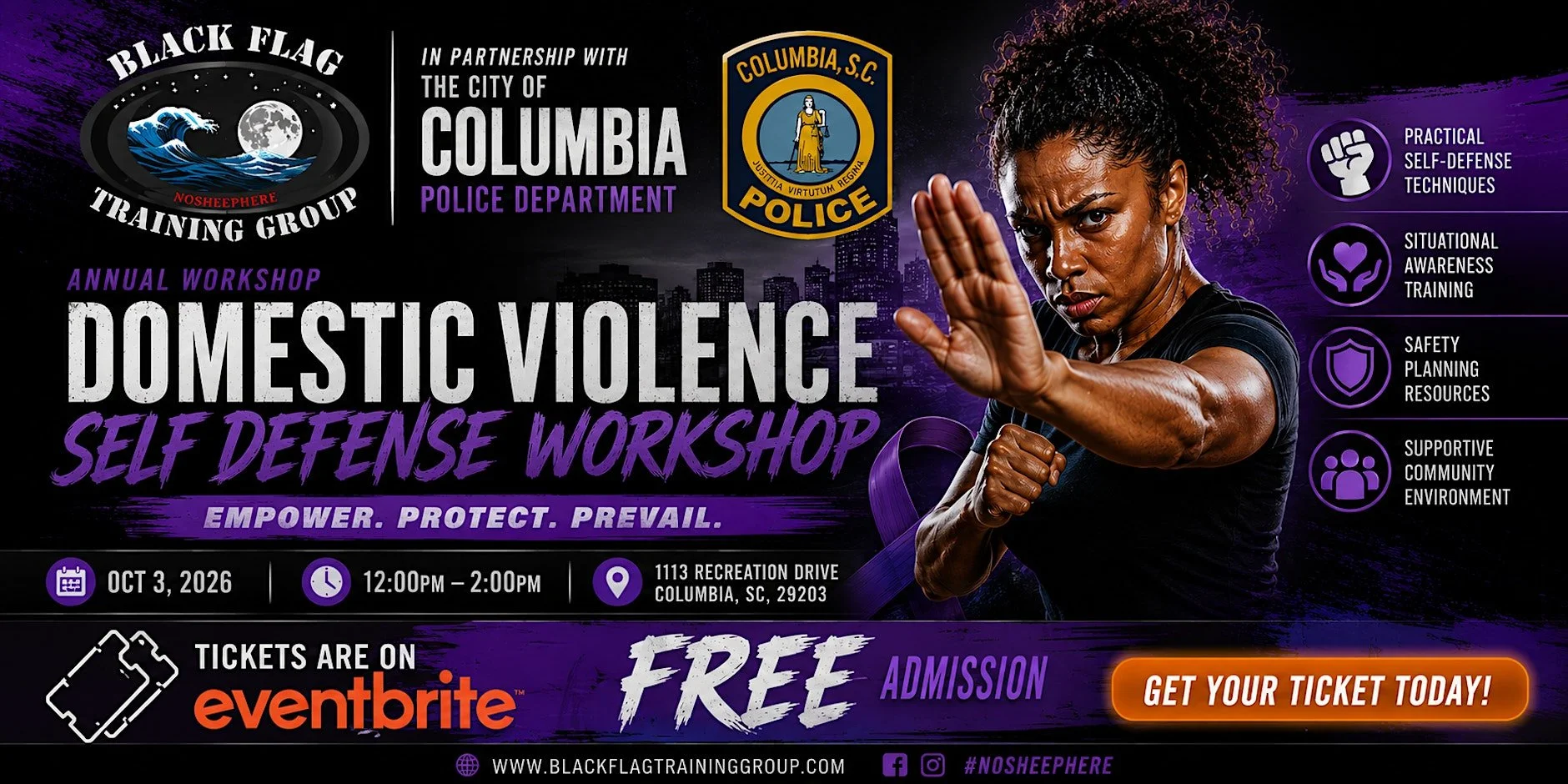 Black Flag Domestic violence Self Defense Workshop