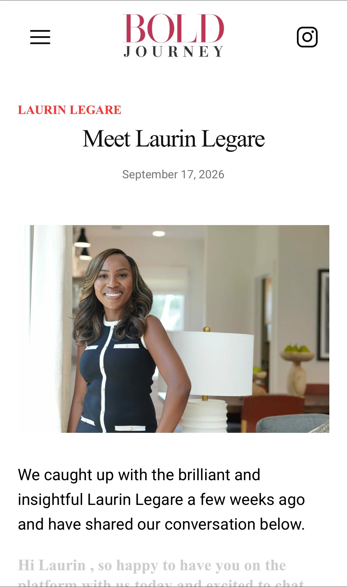 Bold Journey Features Laurin Legare on Entrepreneurship, Business Strategy, and Growth