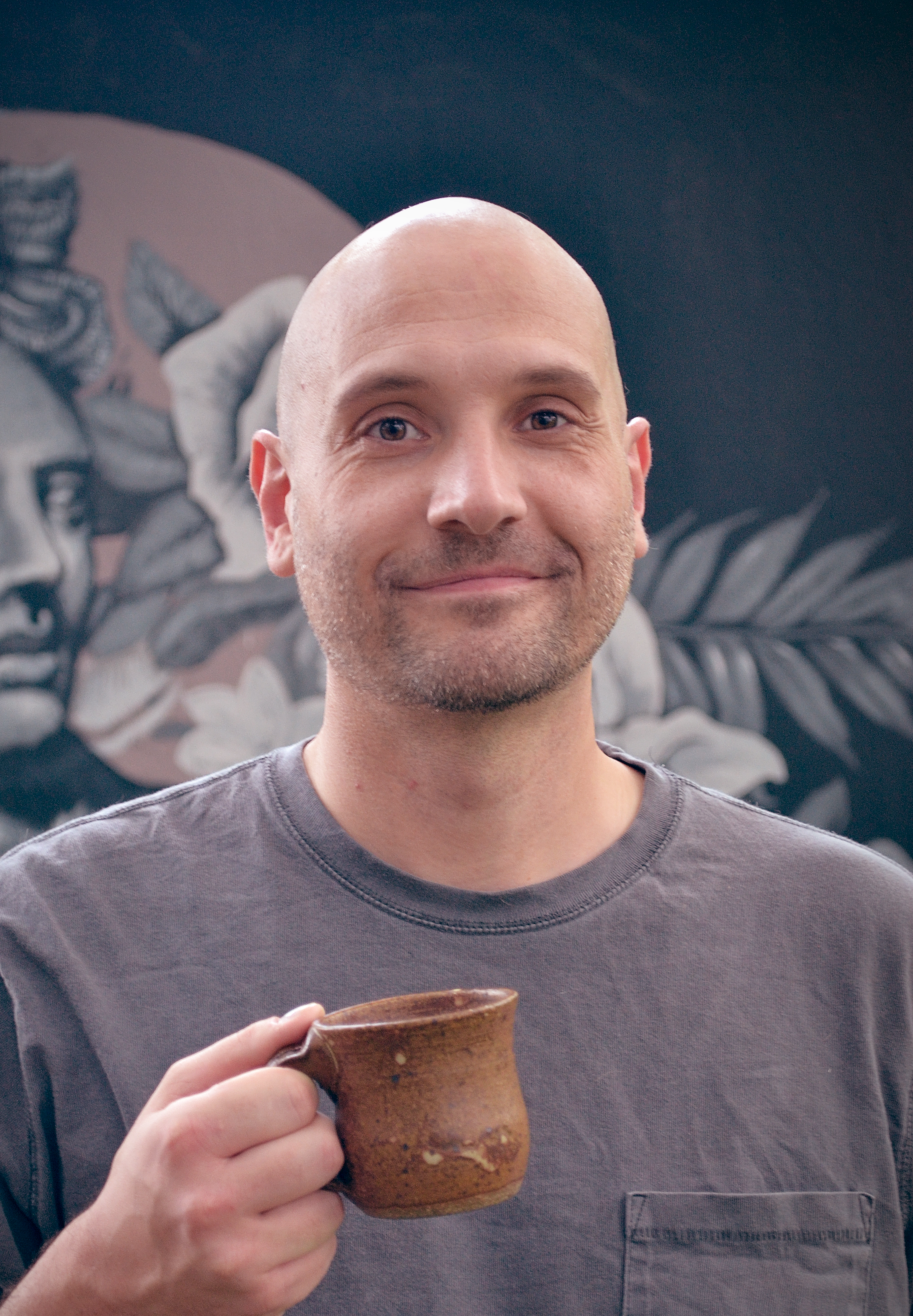 Plynth Coffee Roaster about me happy face coffee cup gay gay witch woo-woo