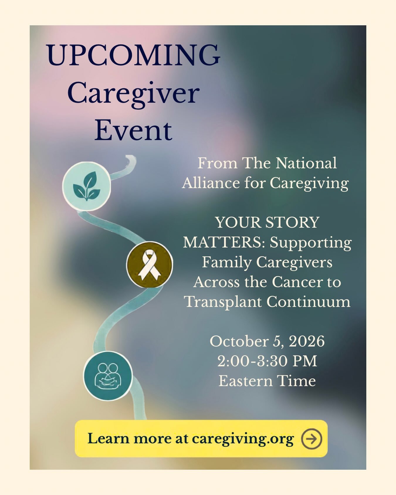 Attention transplant caregivers! The National Alliance for Caregiving is offering a listening session to help strengthen integration of caregivers in the health care delivery. Join virtually on October 5th at 2pm Eastern to tell your story. Head to t