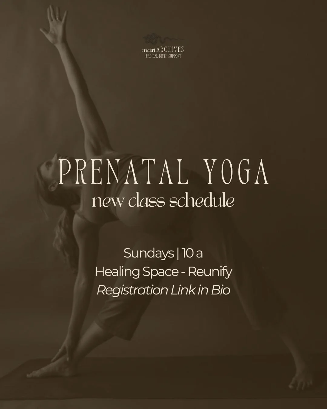 My prenatal yoga class is shifting days + times 🦋

Starting this Sunday 16 August @ 10a ~ join me at @healingspace.reunify for our weekly group flow, with new class pack options as well.

🔗 in bio ✨ see you there!

#prenatalyoga #sandiegoyoga #holi