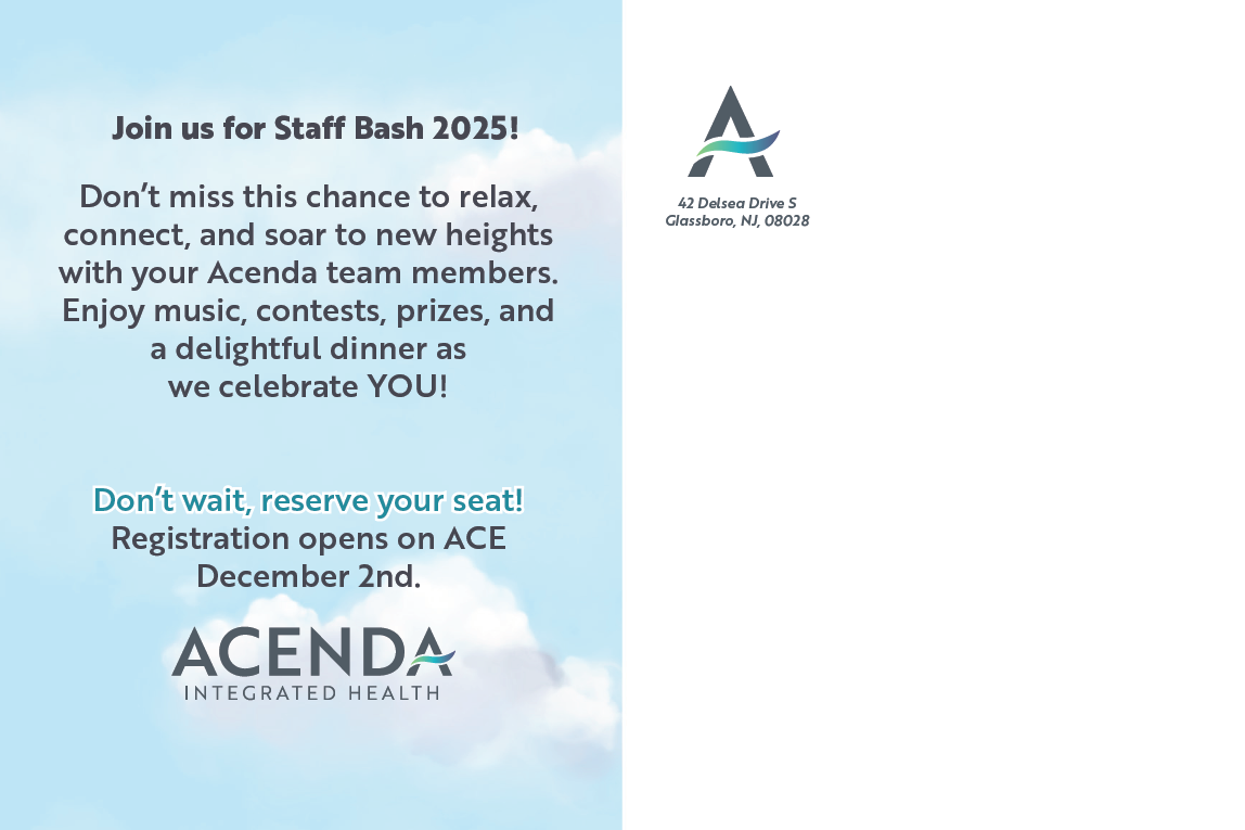 2025 Staff Bash invitation with cloud graphics and event information