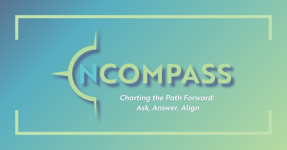 Acenda's nCompass staff event logo and 2024 graphic