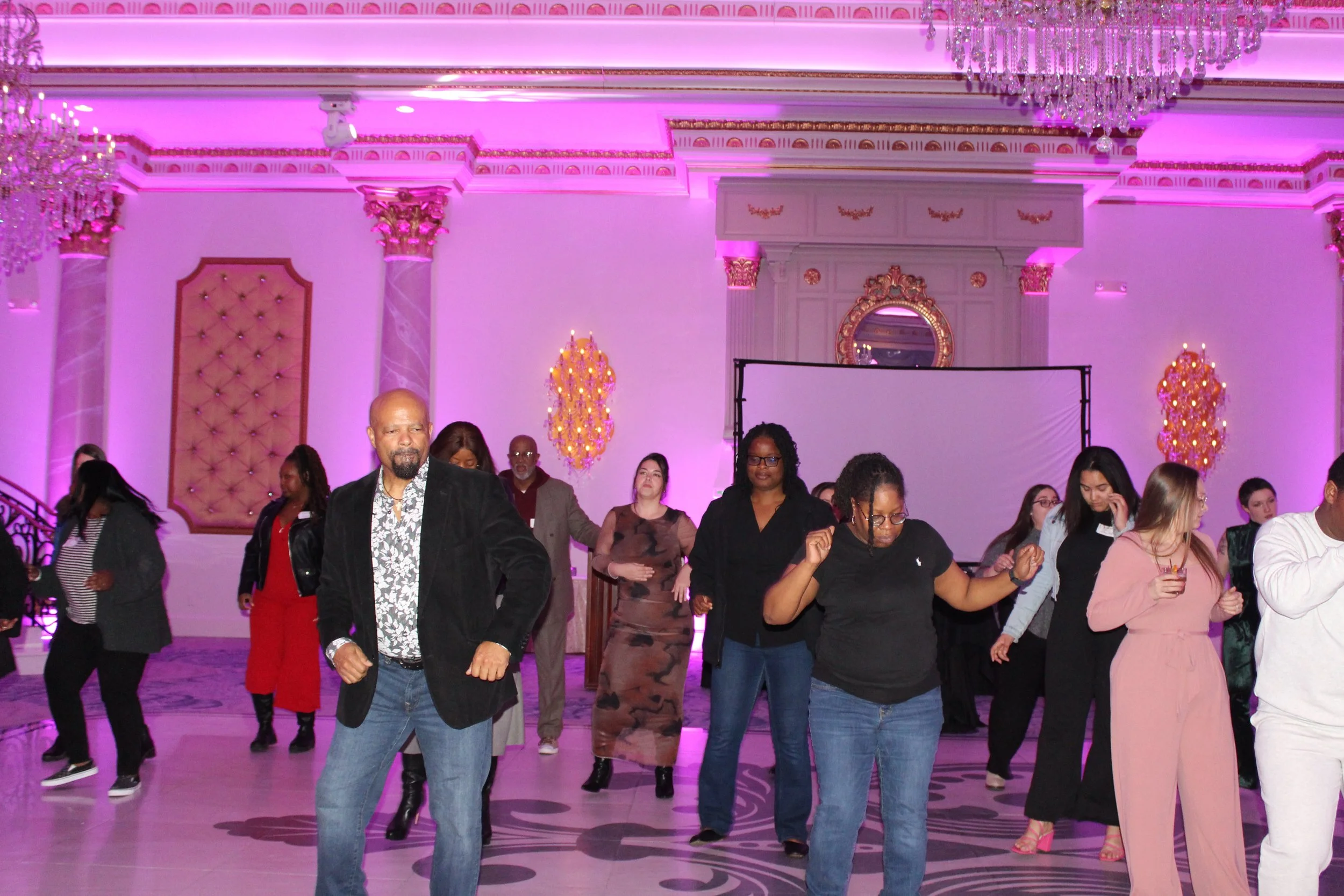 Acenda employees dancing at Staff Bash 2026