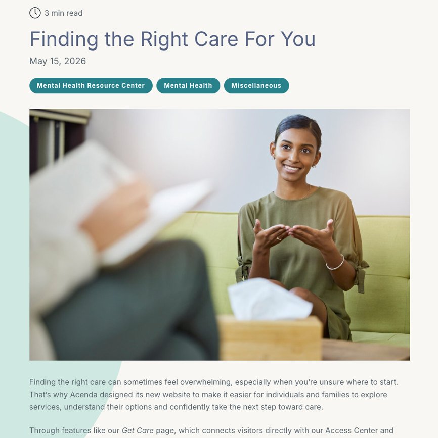 Mental Health Resource Center: Finding the Right Care for You