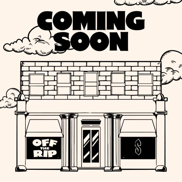 Off the rip vintage, drawing of storefront