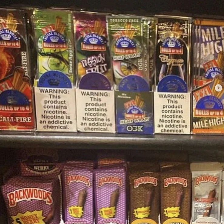 Downtown Smoke, shelves of snacks