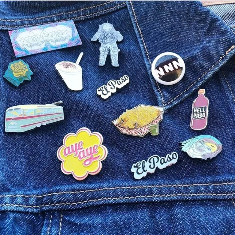 patches and pins, pins on jacket