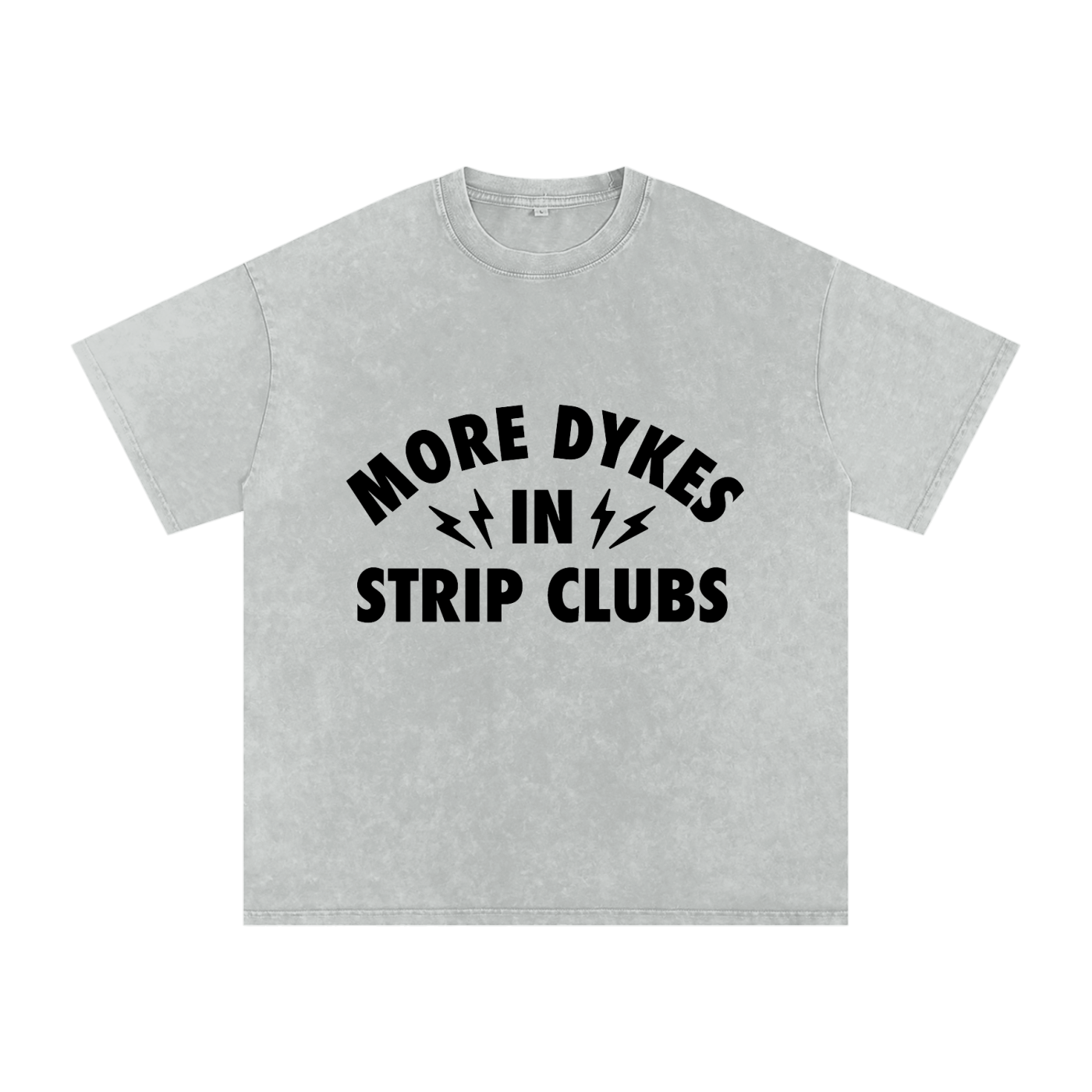 Gray Oversized Cotton T-Shirt w/ Black Text