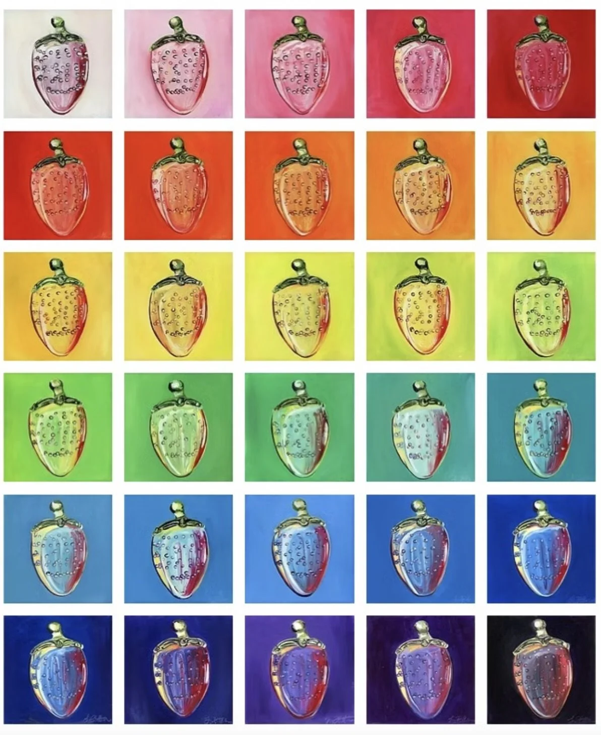Crystal strawberries Paintings completed for 30x30x30 show 
 Var Gallery: Milwaukee, WI 2025