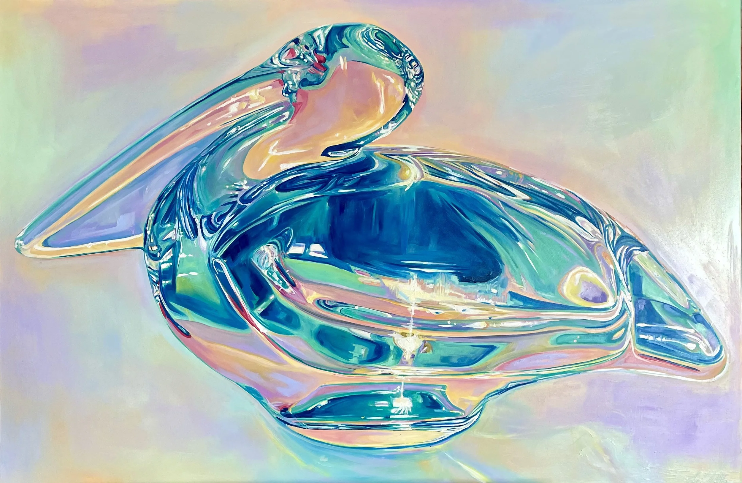 Pélican de Cristal No. 2 
24x36
Oil on Cradled Gesso Board 
 2023 🔴