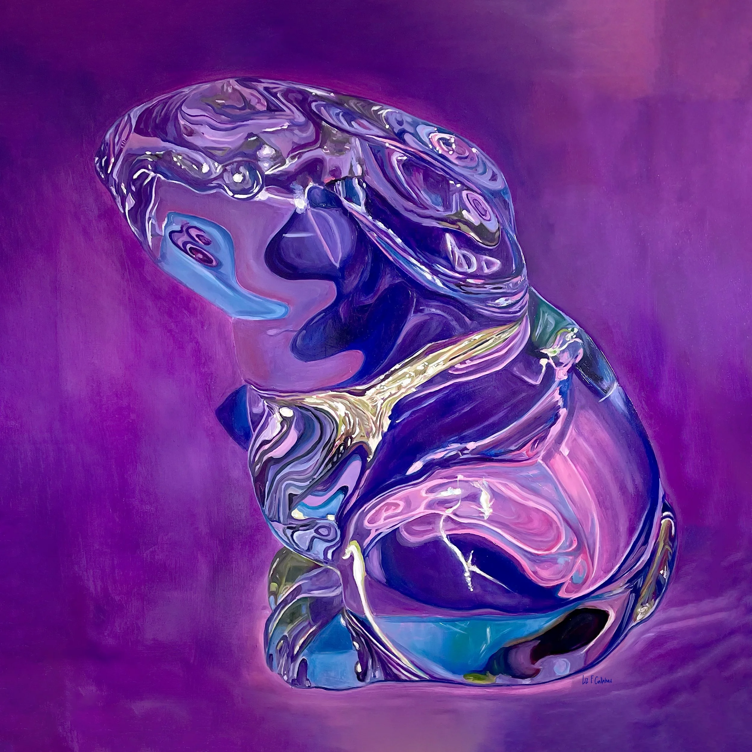 Purple Baccarat Bunny 
30x30
Oil on cradled wood
2021 🔴