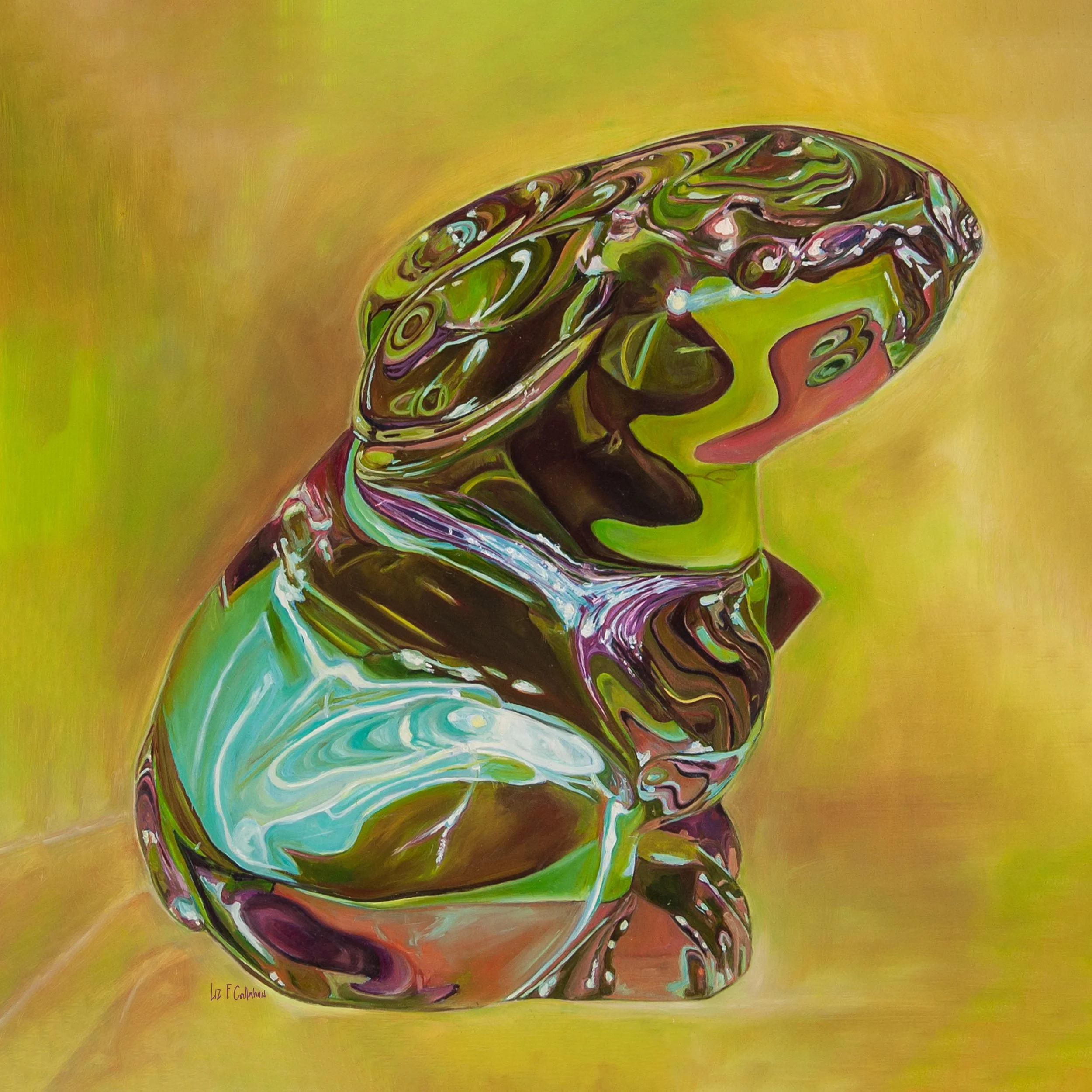 Green Baccarat Bunny 
30x30
Oil on cradled wood
2021 🔴
