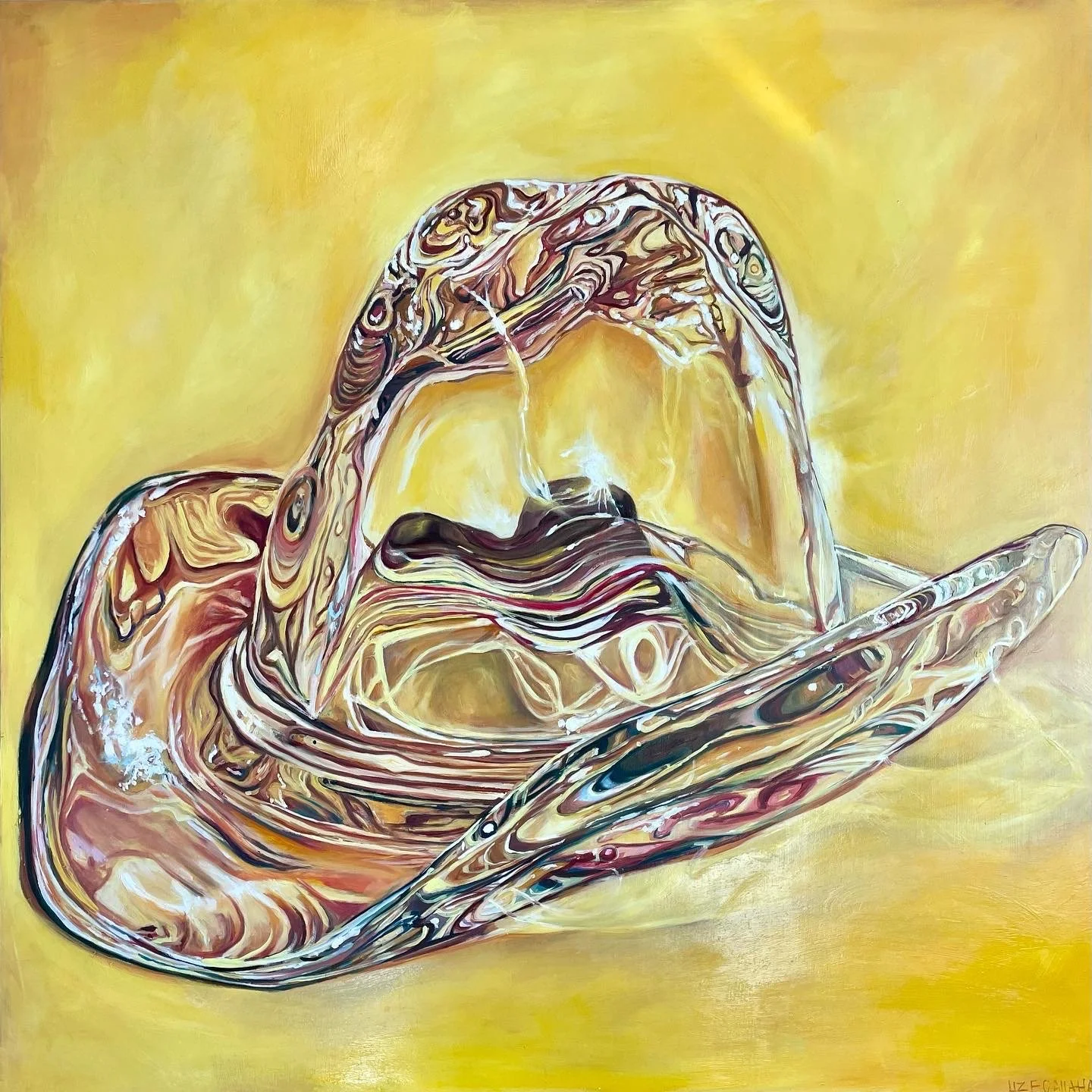 Yellow Crystal Cowboy Hat
30x30 
Oil on Wood
2021 🔴