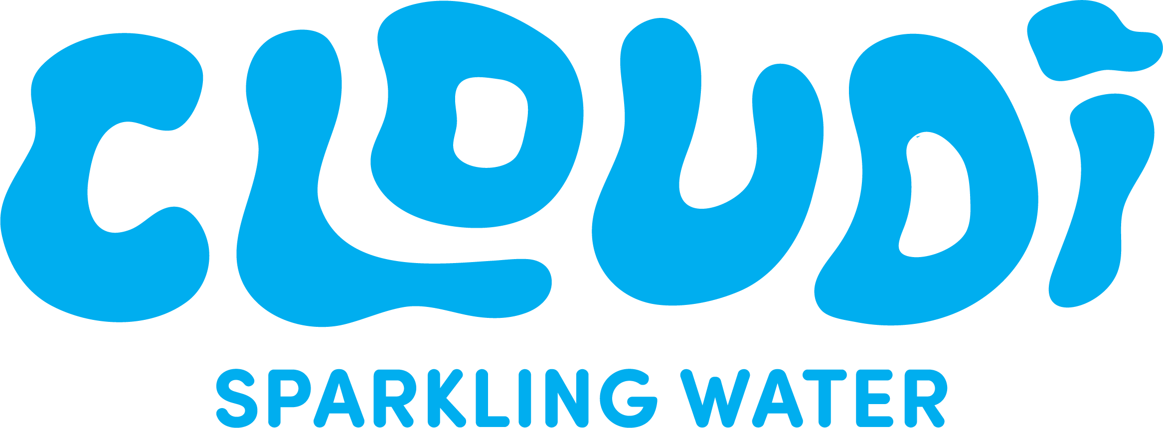 The logo features the word "ELOUNY" written in large, bubbly blue letters, with the words "SPARKLING WATER" in smaller blue text below.