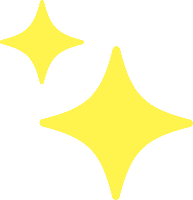 Two yellow sparkling stars on a black background.