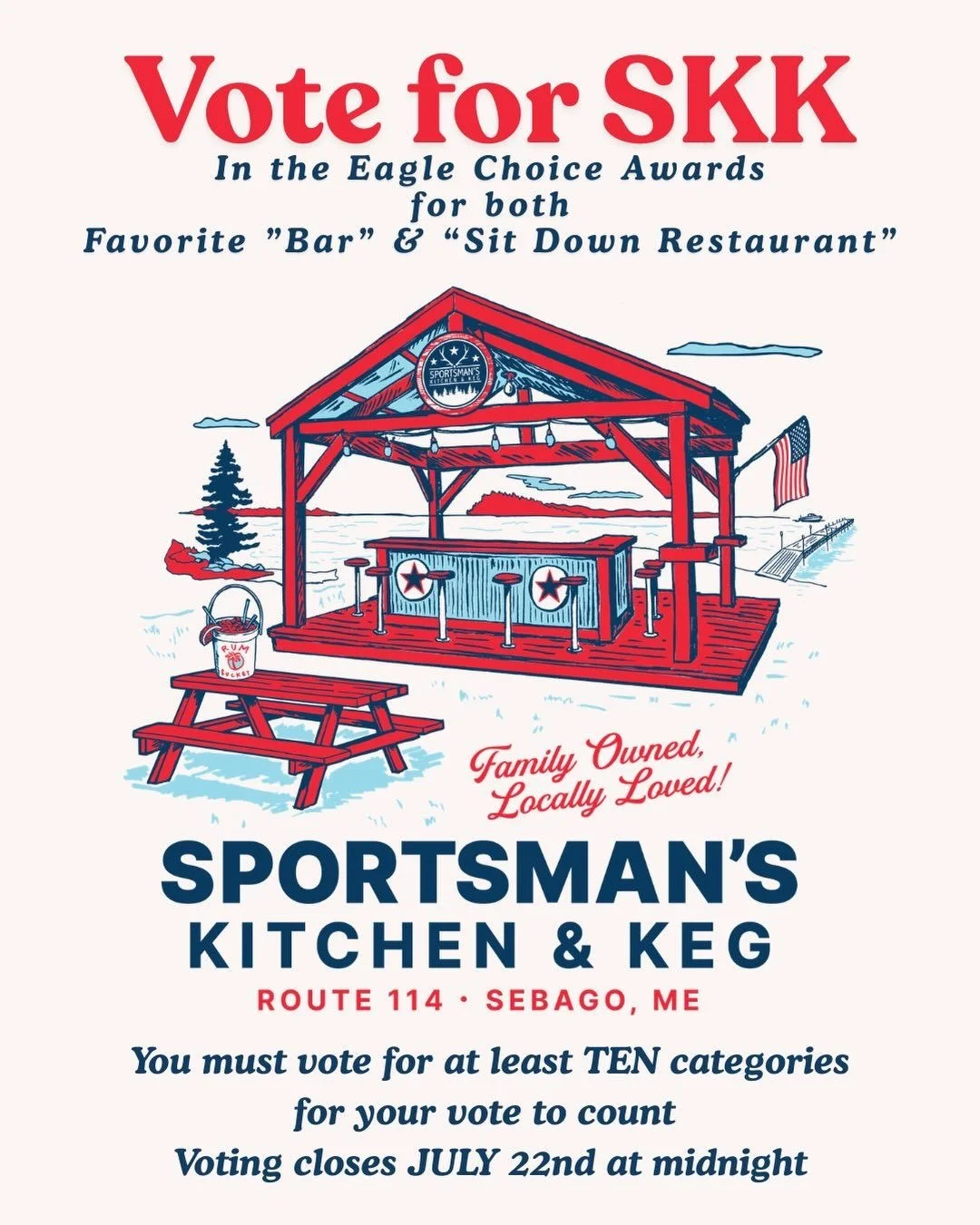 The @windhameagle Choice Awards are here! 
(Click the link on our story or FB post!) 

Help us beat @erikschurch in the Bar category and @rustlerswindham in the Sit Down Restaurant category!!!
.
We appreciate your support &amp; patronage! 
#familyown