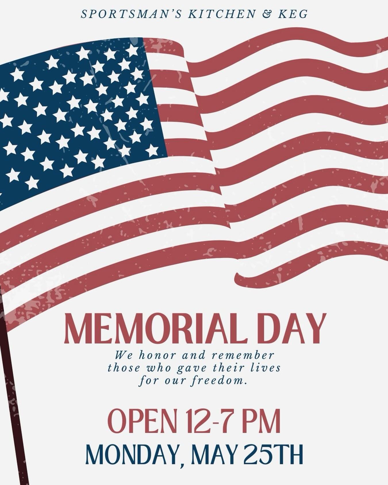 🇺🇸🪽🙏🏼 
Honoring our fallen heroes. May we never forget ❤️&zwj;🩹
Open 12-7pm today. 
#familyownedlocallyloved