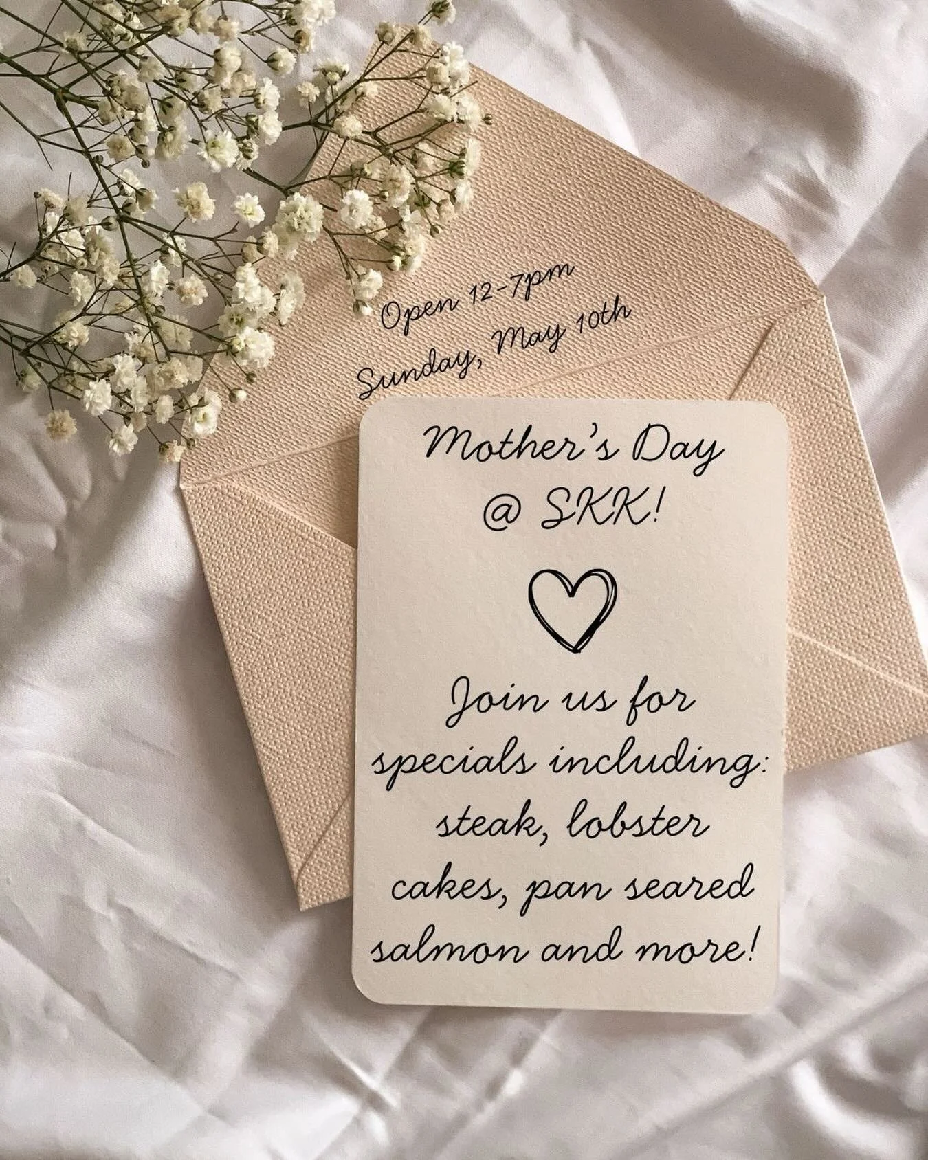 Join us for Mother&rsquo;s Day this Sunday! 🌷🥂🫶🏼
We&rsquo;ll be open 12-7pm with our regular menu and some delicious additional features! First come, first serve! 💕#familyownedlocallyloved