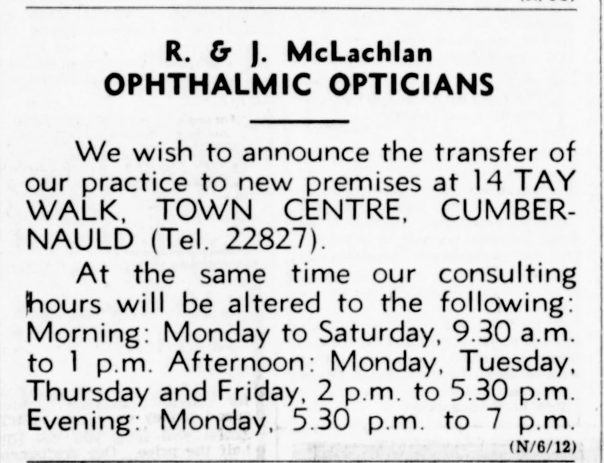 McLachlan Opticians Feb 1973