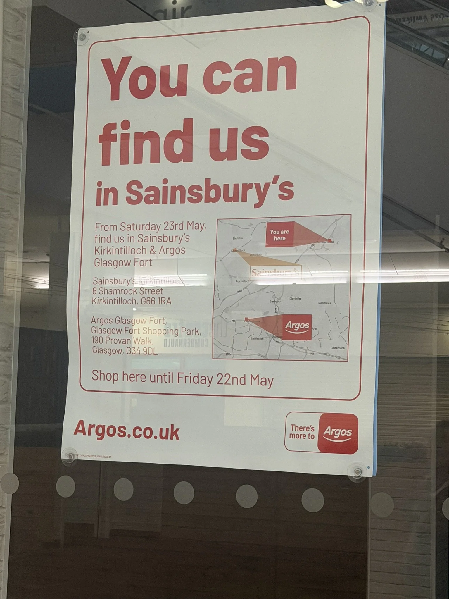 Door to former Argos store