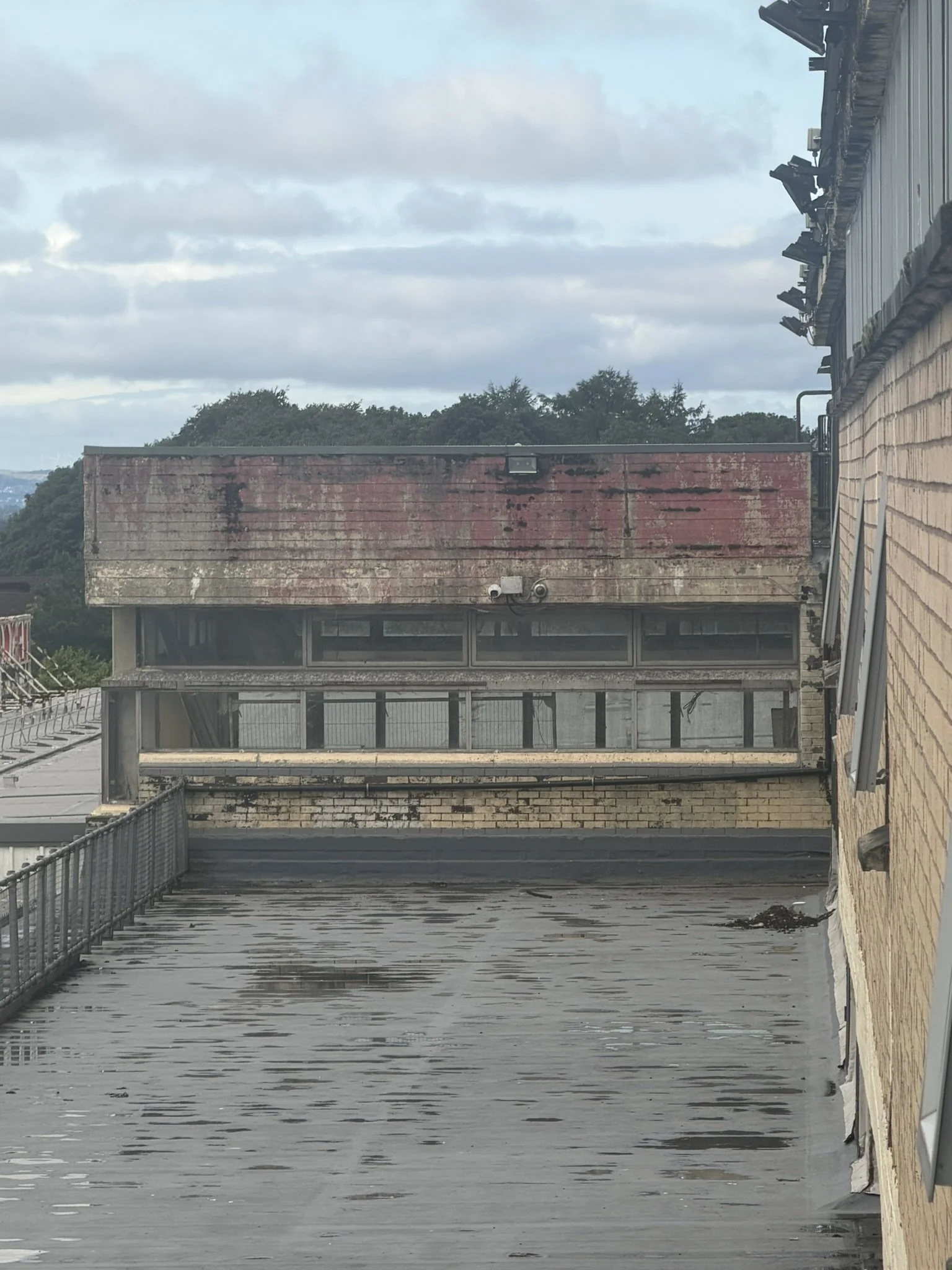 View from library rooftop, showing section of original Phase 1 building