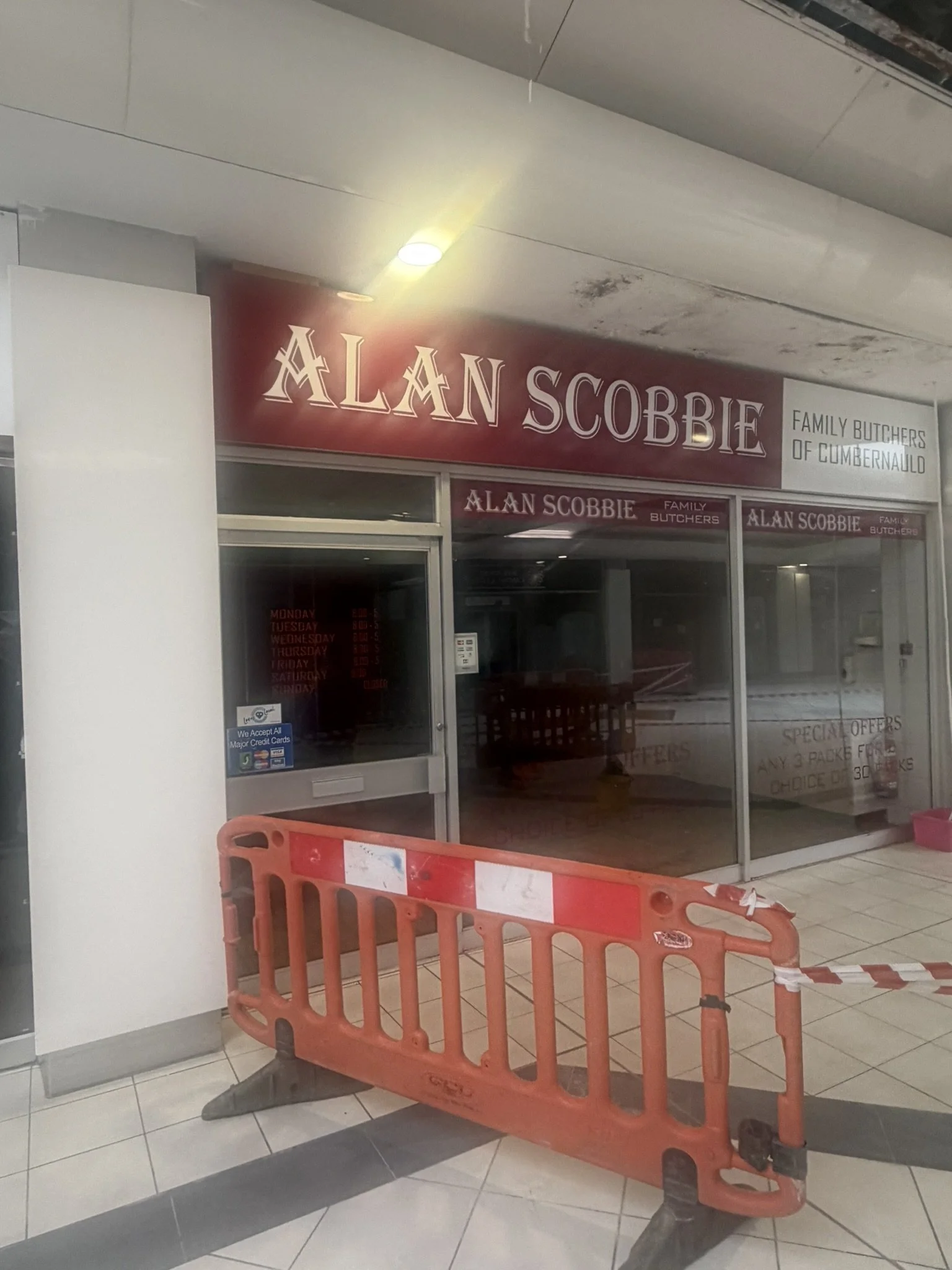 Alan Scobbie butcher's shop in Phase 4, now closed