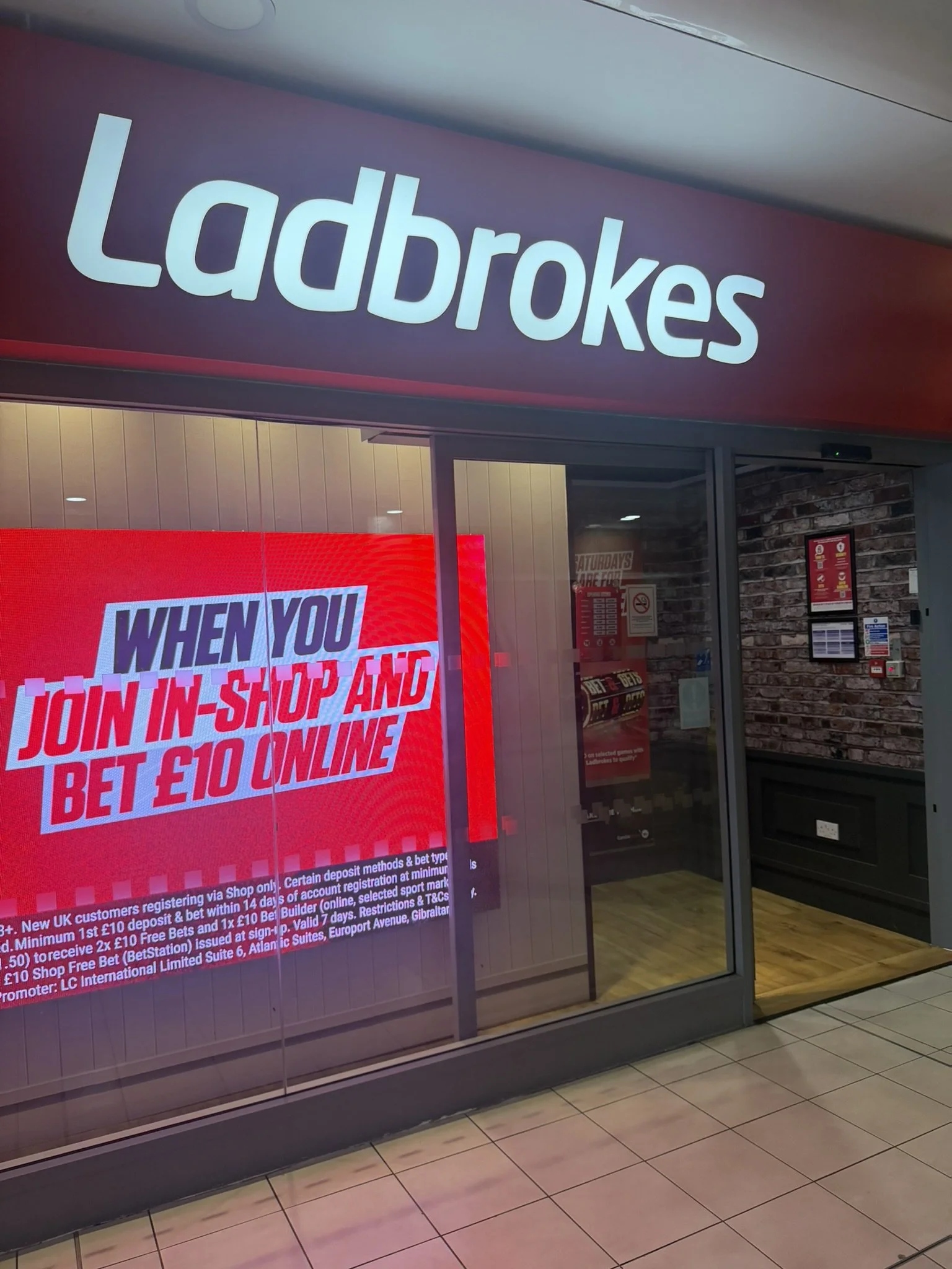 Ladbrokes in Phase 4 (one of the few units still open)