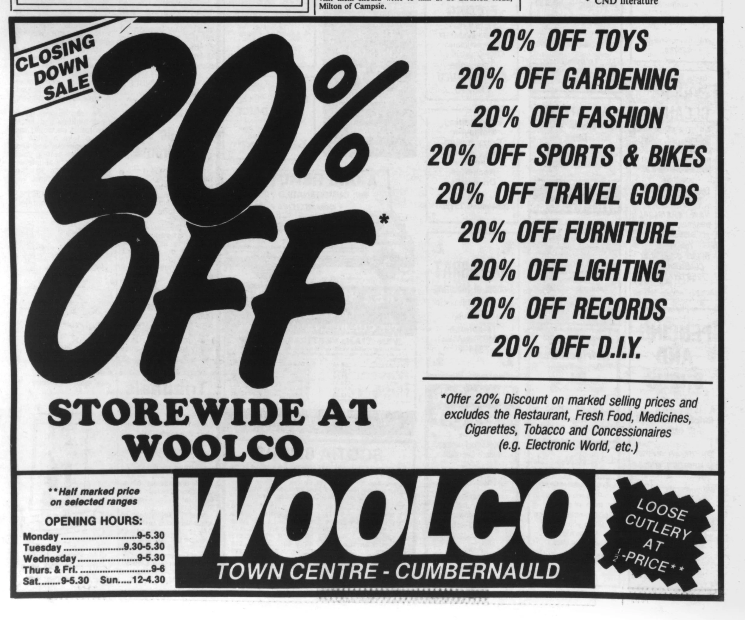 Woolco Closing Down Sale Jul 1986