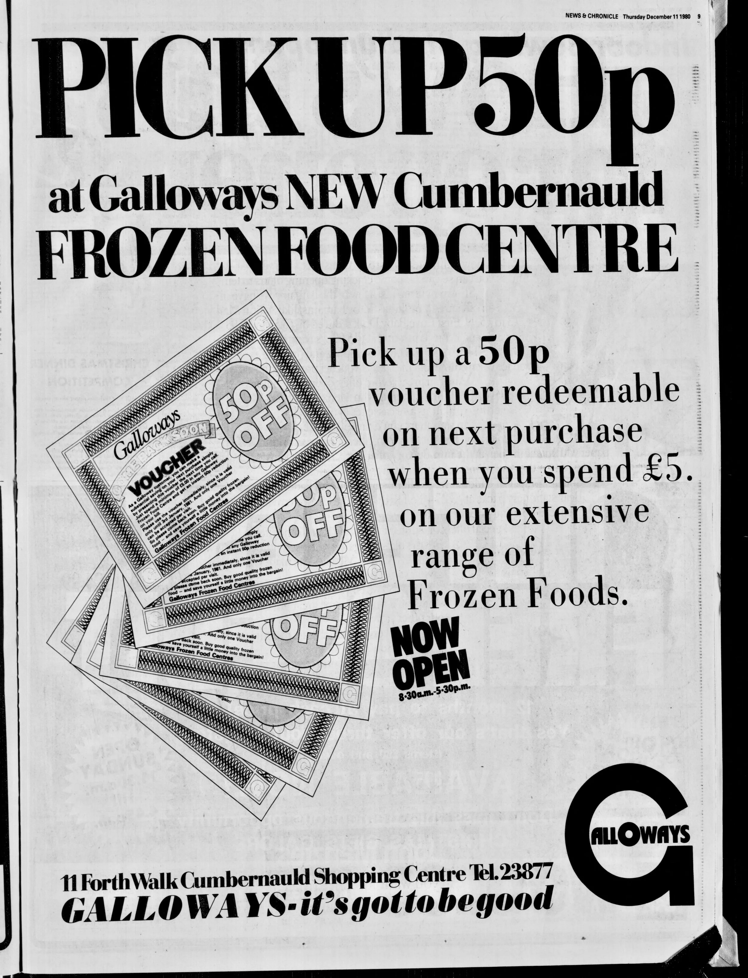 Galloways Frozen Food Dec 1980