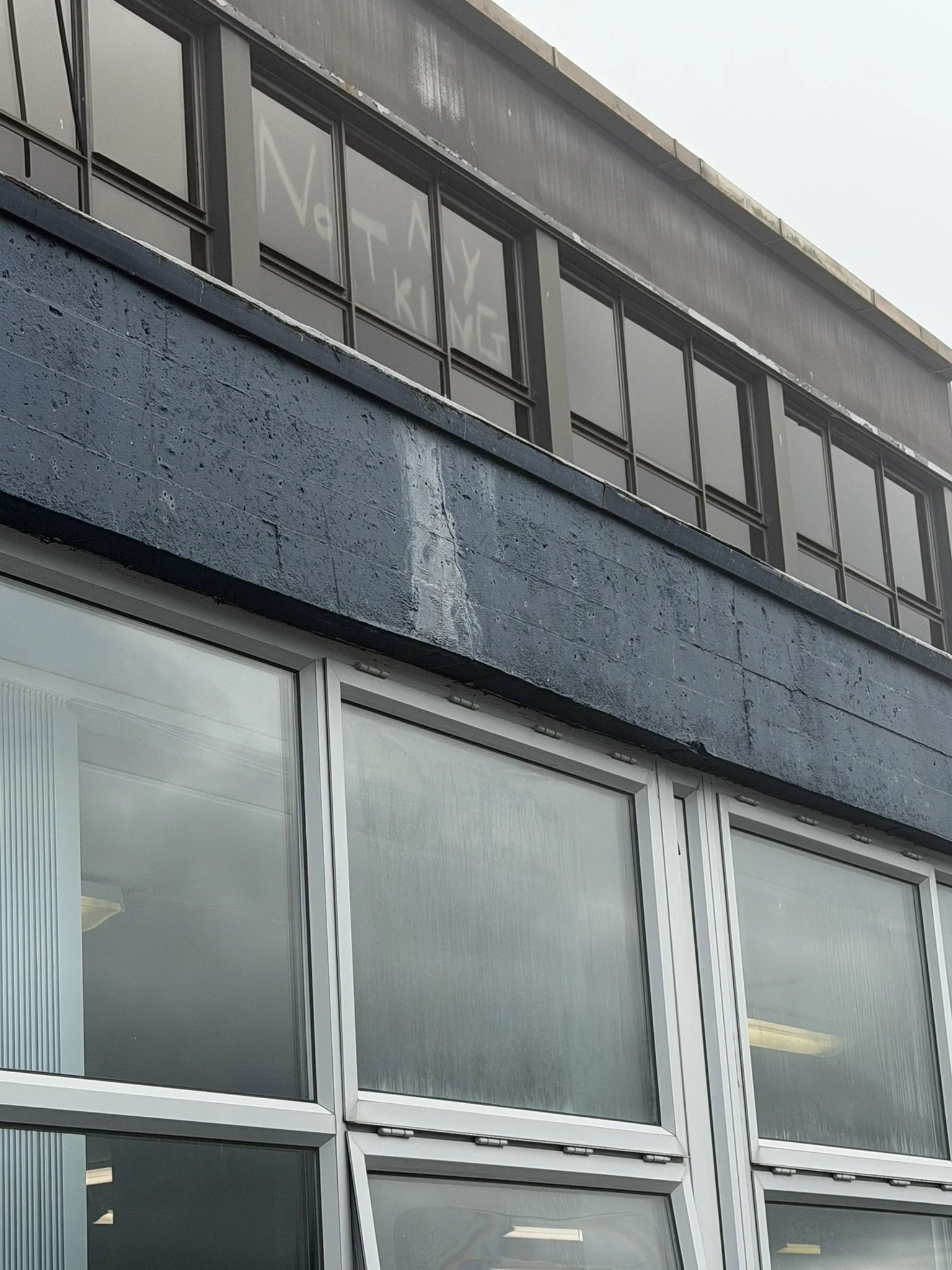 Phase 1 building, with penthouse windows visible