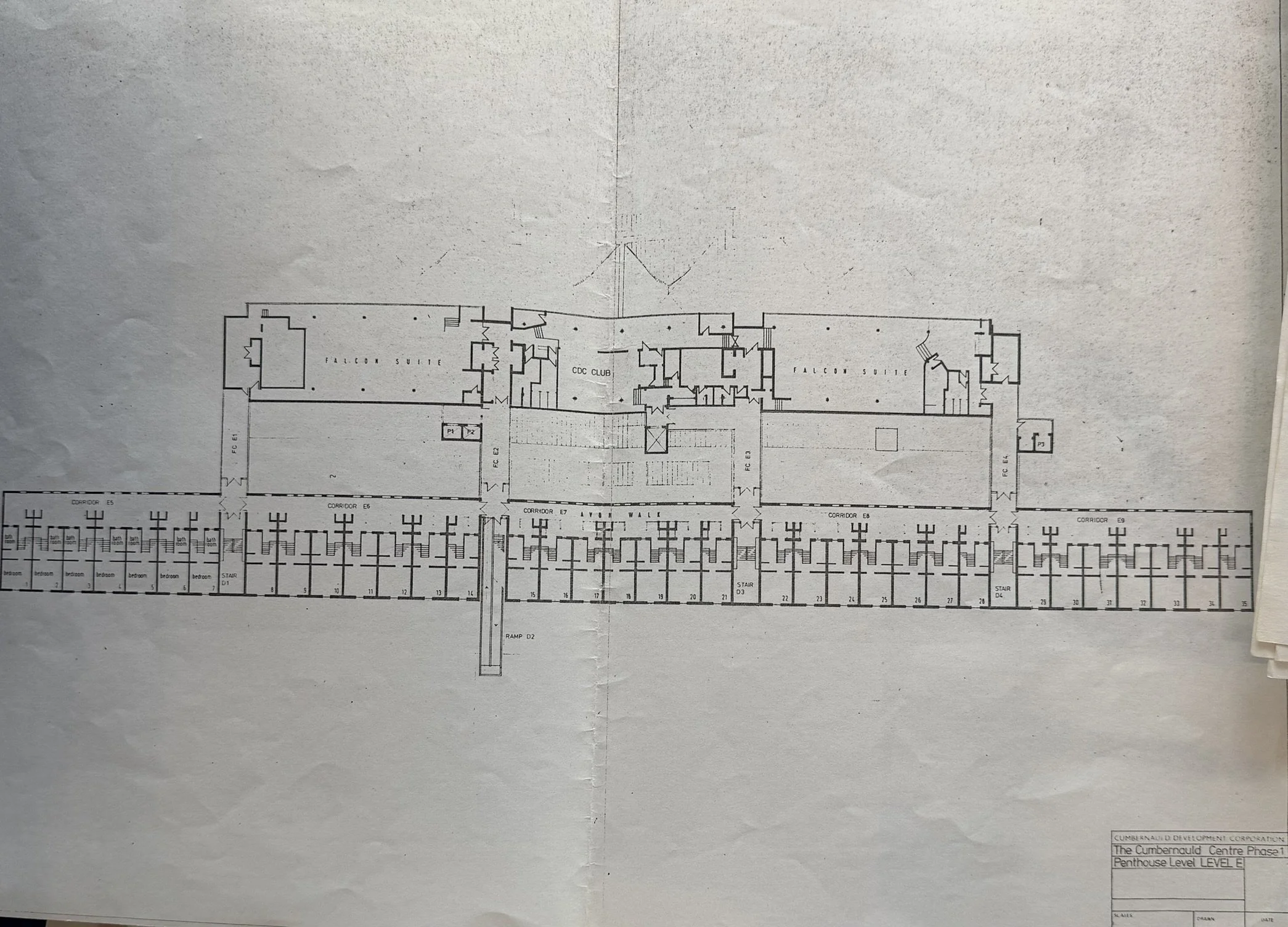 Plan of Penthouse level. Plans taken from Cumbernauld Development Corporation Collection, held by North Lanarkshire Council's Archives.